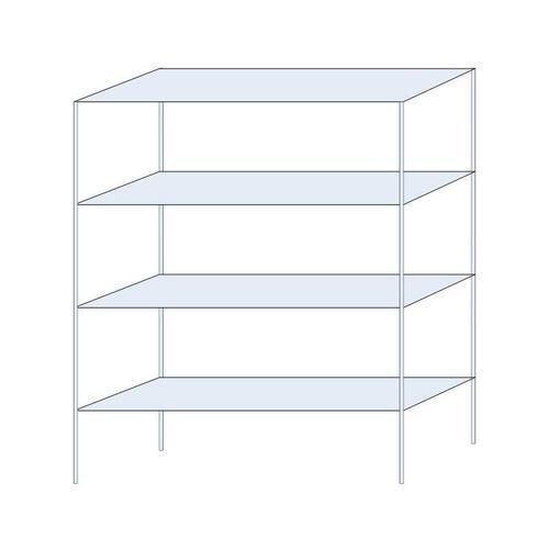 Kovový regál Andras, základní, 250 x 200 x 60 cm, 1 600 kg, 4 police, pozink
