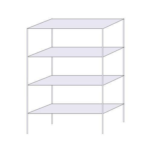 Drátěný regál Hefaistos, základní, 180 x 121,3 x 46 cm, 200 kg, 4 police, stříbrný