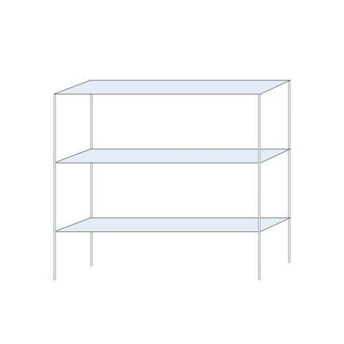 Kovový regál Andras, základní, 200 x 200 x 40 cm, 1 200 kg, 3 police, pozink