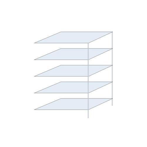 Kovový regál Taranis, přístavbový, 200 x 130 x 80 cm, 730 kg, 5 polic, stříbrný