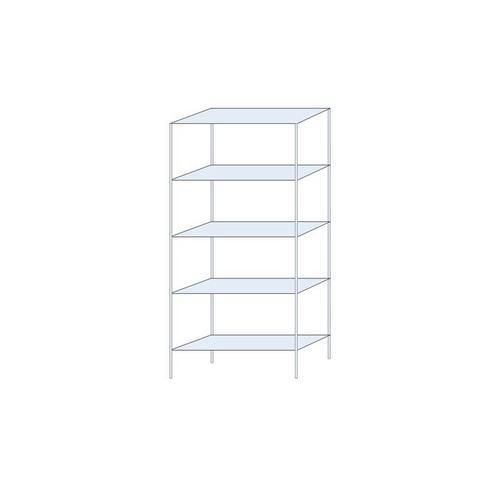 Kovový regál Perun, základní 200 x 90 x 32 cm, 1 400 kg, 5 polic, pozink