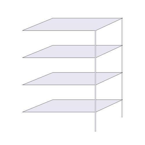 Drátěný regál Hefaistos, přístavbový, 180 x 121,3 x 61 cm, 200 kg, 4 police, stříbrný