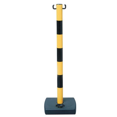 Plastový zahrazovací sloupek Tao, výška 90 cm, černý/žlutý