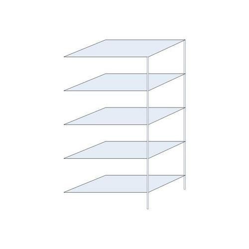 Kovový regál Tauret, přístavbový 200 x 100 x 60 cm, 1 200 kg, 5 polic, pozink