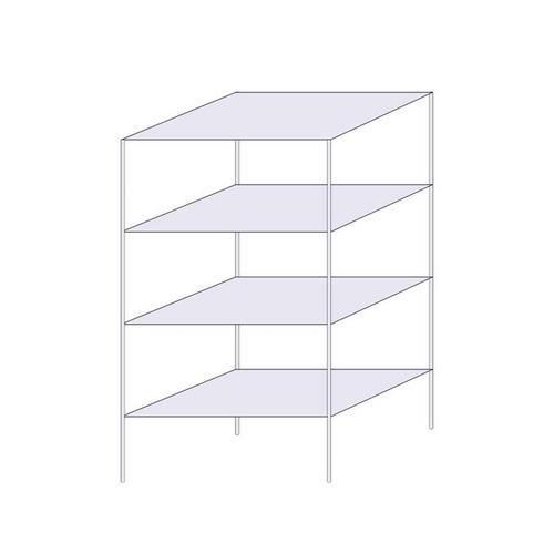 Drátěný regál Hefaistos, základní, 160 x 90,7 x 61 cm, 200 kg, 4 police, stříbrný