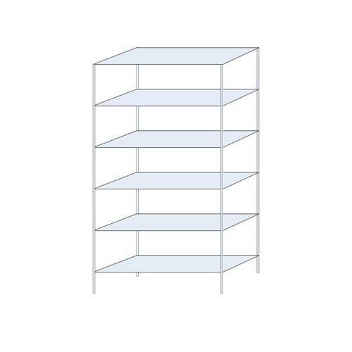 Kovový regál Taranis, základní, 250 x 130 x 50 cm, 1 320 kg, 6 polic, stříbrný