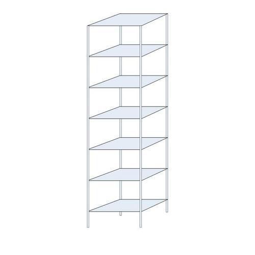 Kovový regál Ogmios, základní, 300 x 75 x 50 cm, 2 300 kg, 7 polic, 250 kg/police, pozink