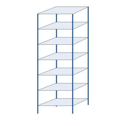 Kovový regál Herkules, základní, 300 x 100 x 60 cm, 910 kg, 7 polic, modrý