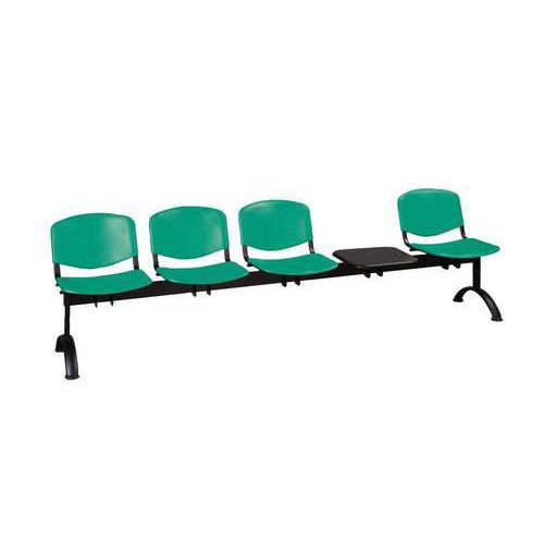 Lavice ISO Plast, čtyřmístná se stolkem, zelená