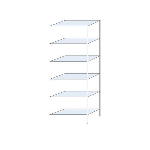 Kovový regál Perun, přístavbový 250 x 90 x 40 cm, 1 410 kg, 6 polic, pozink