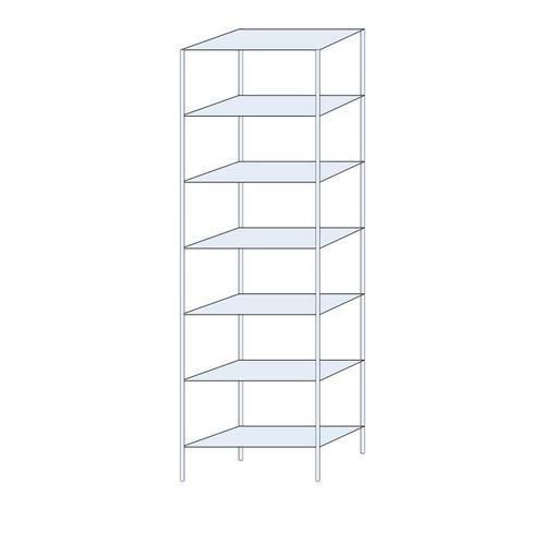 Kovový regál Perun, základní 300 x 90 x 40 cm, 1 645 kg, 7 polic, pozink