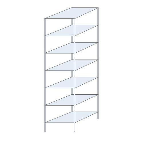 Kovový regál Taranis, základní, 300 x 75 x 80 cm, 1 200 kg, 7 polic, stříbrný