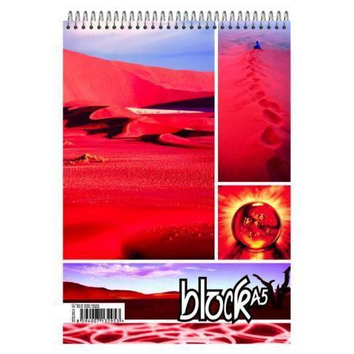 Blok kroužkový s horní spirálou, A5, linkovaný, 5 ks