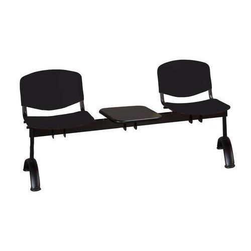 Lavice ISO Plast, dvoumístná se stolkem, černá