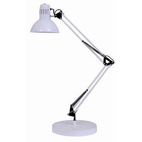 Kancelářská stolní lampa Poppins white se svorkou i podstavcem, bílá