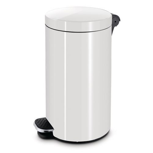 Kovový odpadkový koš Basic, objem 30 l, bílý