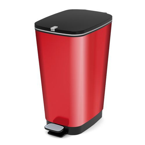 Plastový odpadkový koš Chic, objem 45 l, červený