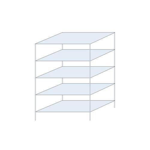 Kovový regál Taranis, základní, 200 x 130 x 80 cm, 2 330 kg, 5 polic, stříbrný