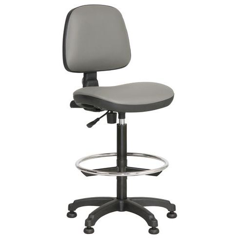 Zvýšená pracovní židle Monako plus s kluzáky, šedá