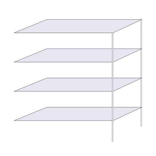 Drátěný regál Hefaistos, přístavbový, 180 x 152 x 61 cm, 200 kg, 4 police, stříbrný