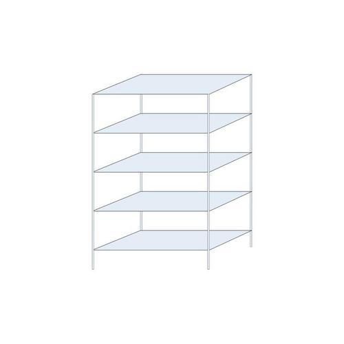 Kovový regál Perun, základní, 200 x 120 x 60 cm, 1 025 kg, 5 polic, pozink