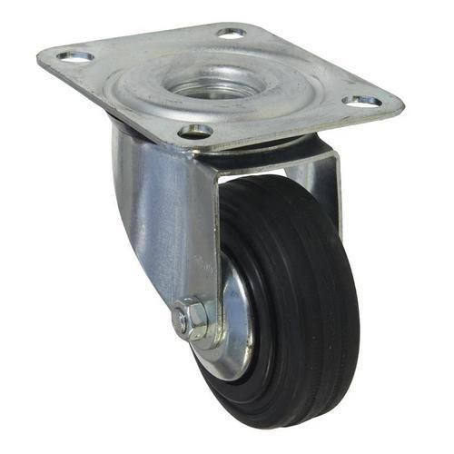 Gumové transportní kolo s přírubou, průměr 80 mm, otočné, valivé ložisko