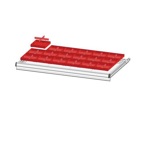 Sada 72 plastových děličů zásuvek, výška 50 mm