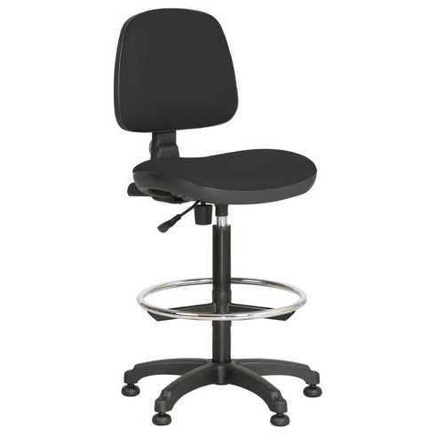 Zvýšená pracovní židle Monako plus s kluzáky, černá