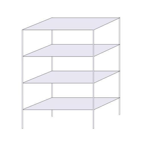 Drátěný regál Hefaistos, základní, 180 x 121,3 x 61 cm, 200 kg, 4 police, stříbrný