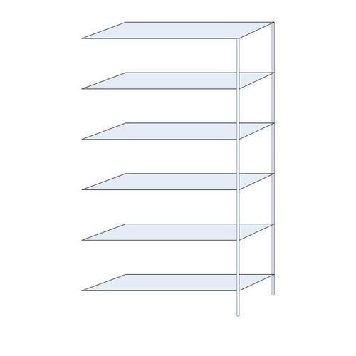 Kovový regál Tauret, přístavbový 250 x 130 x 40 cm, 1 200 kg, 6 polic, pozink