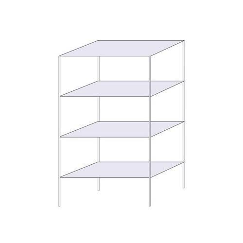 Drátěný regál Hefaistos, základní, 160 x 90,7 x 46 cm, 200 kg, 4 police, stříbrný