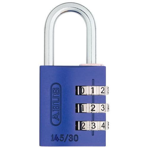 Kombinační visací zámek Abus 145, 3 kombinace, třmen 5 mm, fialová
