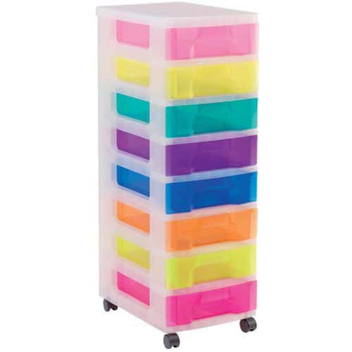 Mobilní stojan s úložnými boxy, 8 boxů, mix barev