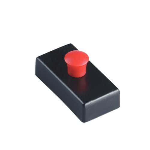 Obdélníkový magnet, černý/červený, 15 x 27 mm