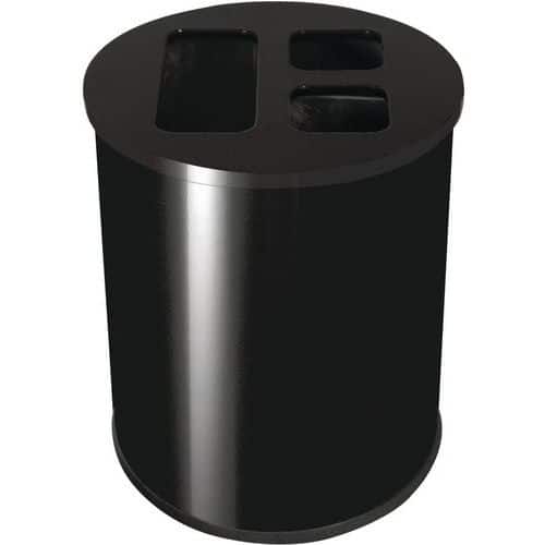 Odpadkový koš na tříděný odpad, 40 l , kovový, černý