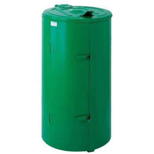 Kovový odpadkový koš 120 litrů V: 100 cm Barva: zelená