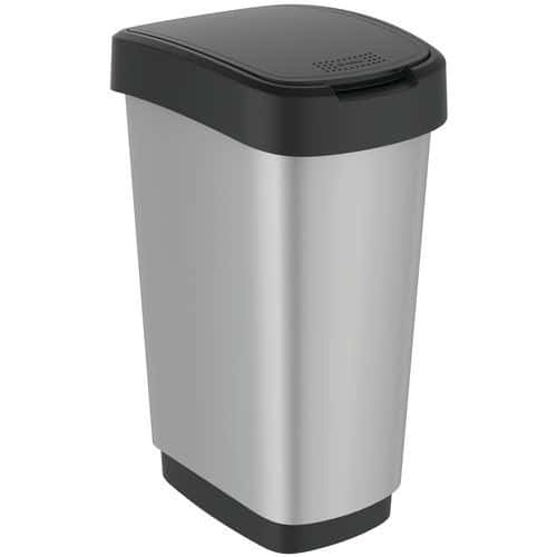 Odpadkový koš Twist 50 l stříbrný
