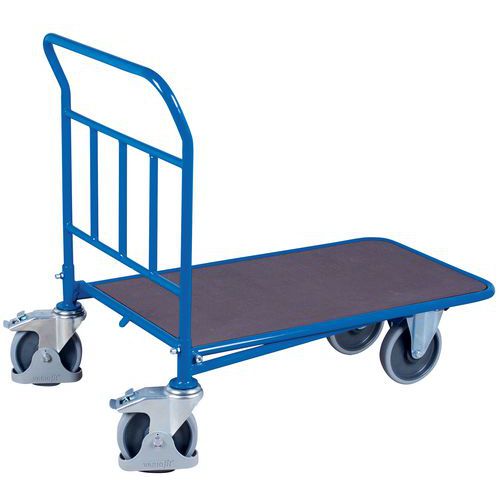 Plošinový vozík C + C s protiskluzovým povrchem, do 400 kg, 99 x 64 x 96,5 cm, modrý