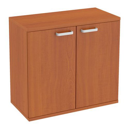 Nízká široká skříň Abonent, 75 x 80 x 40 cm, s dvířky, dezén třešeň Oxford