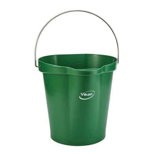 Plastový kbelík s výlevkou, vhodný pro potraviny, 12 l, zelená
