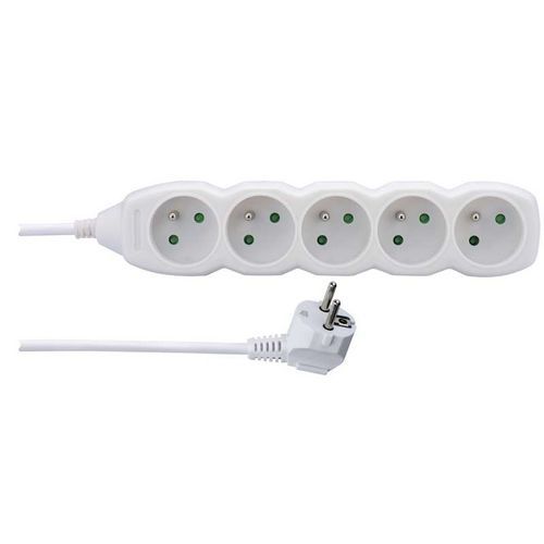 Prodlužovací kabel Emos, 5 zásuvek, bílý, 1,5 m