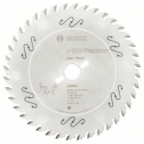 Bosch - Pilový kotouč do okružních pil Top Precision Best for Wood 250 x 30 x 3,2 mm, 40