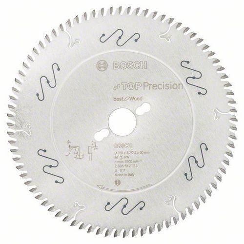 Bosch - Pilový kotouč do okružních pil Top Precision Best for Wood 250 x 30 x 3,2 mm, 80
