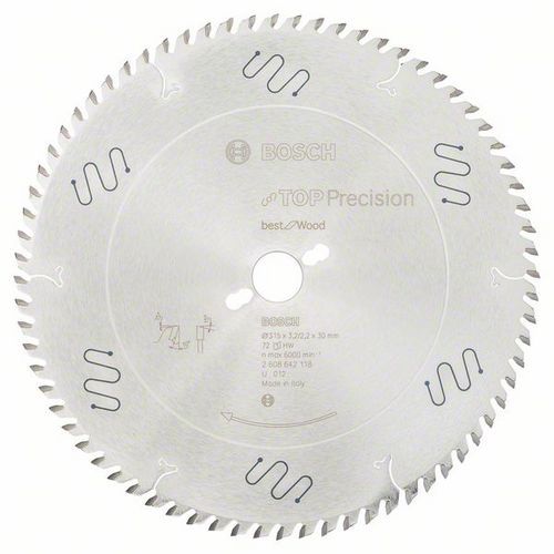 Bosch - Pilový kotouč do okružních pil Top Precision Best for Wood 315 x 30 x 3,2 mm, 72