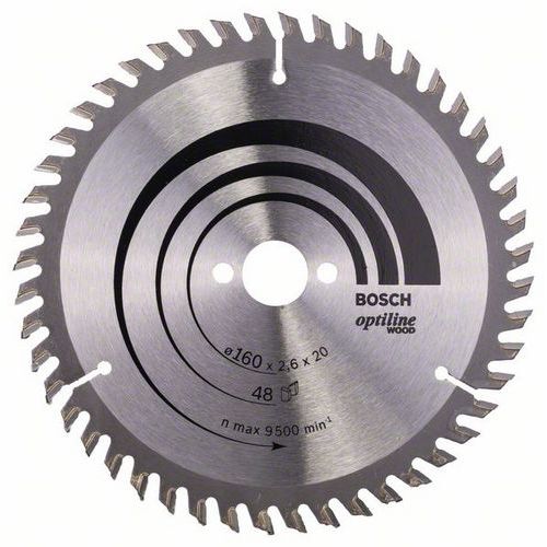 Bosch - Pilový kotouč Optiline Wood 160 x 20/16 x 2,6 mm, 48