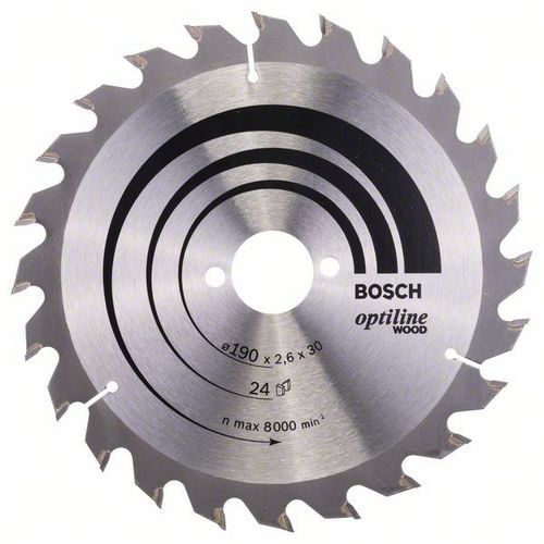 Bosch - Pilový kotouč Optiline Wood 190 x 30 x 2,6 mm, 24