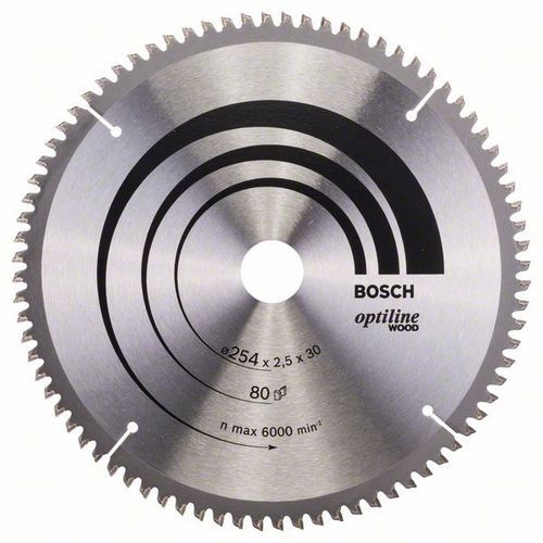 Bosch - Pilový kotouč Optiline Wood 254 x 30 x 2,5 mm, 80