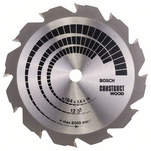 Bosch - Pilový kotouč Construct Wood 184 x 16 x 2,6 mm; 12