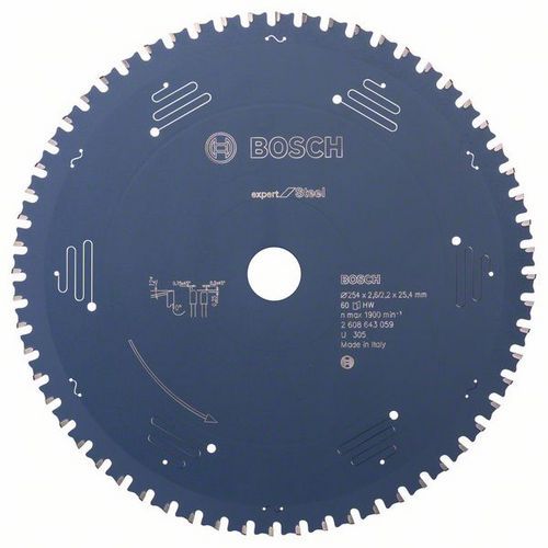 Bosch - Pilový kotouč do okružních pil Expert for Steel 254 x 25,4 x 2,6 mm, 60