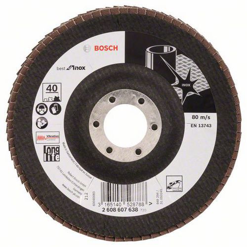 Bosch - Lamelový brusný kotouč X581, Best for Inox 125 mm, 22,23 mm, 40, 10 BAL